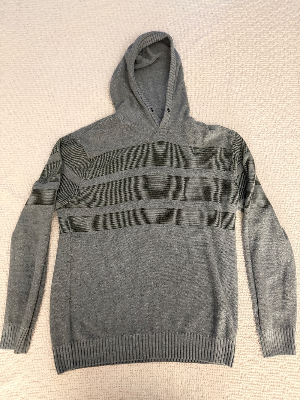 Commerce gray striped hooded sweater